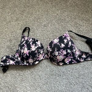 PINK Floral Push Up Bra